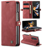 Vintage Rfid Leather Phone Case for Samsung Galaxy z Fold 4 - Wine Red