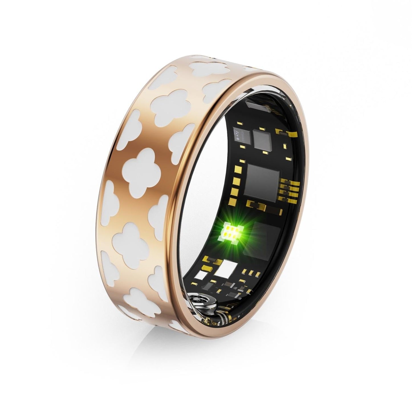 Smart Ring With Heart Rate Blood Oxygen Sleep Monitoring - Rose Gold Size 8