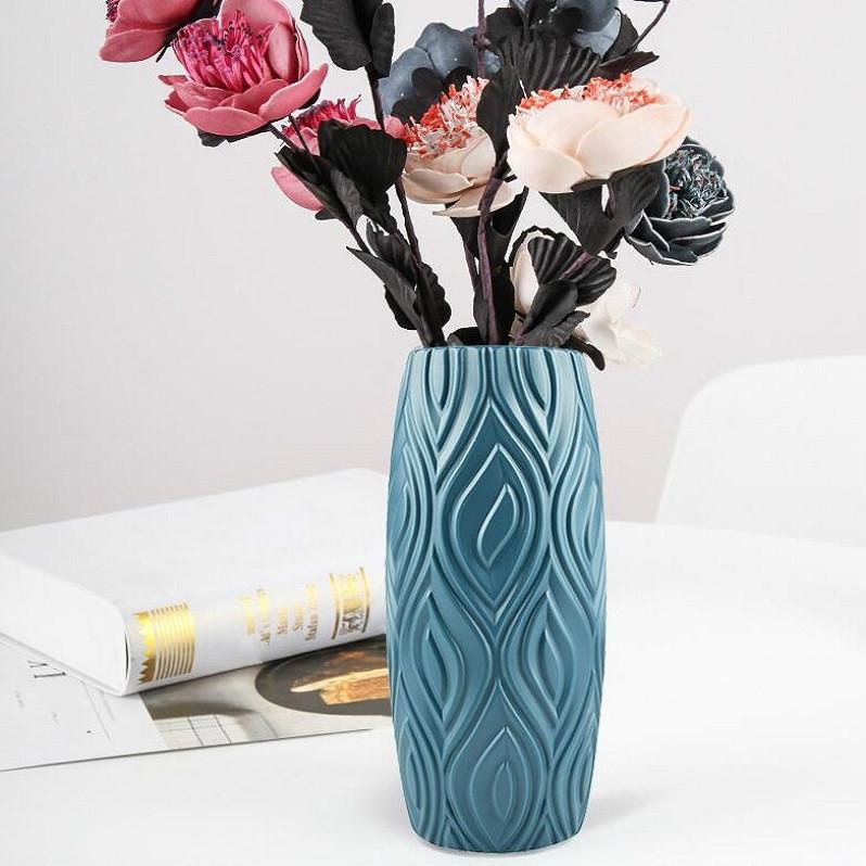 2-Piece Plastic Vase Set For Creative Flower Arrangements Wet And Dry Decor - Pink