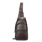 Stylish Genuine Leather Crossbody Chest Bag For Men And Women Functional And Versatile Design - Coffee