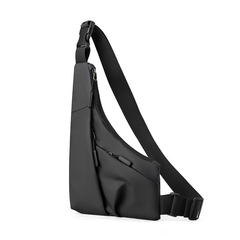 Leather Anti Theft Triangle Bag Secure Crossbody Chest Bag - Grey