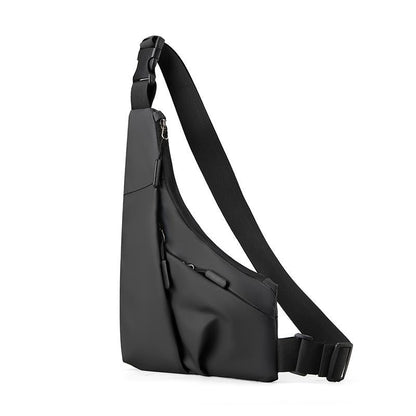 Leather Anti Theft Triangle Bag Secure Crossbody Chest Bag - Grey