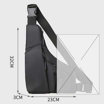 Leather Anti Theft Triangle Bag Secure Crossbody Chest Bag - Grey