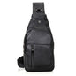 Stylish Cowhide Chest Bag For Men - Black