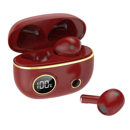 Waterproof 9d Stereo Bluetooth Earphones with Charging Case - Black