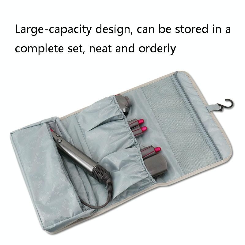 Portable Storage Bag For Dyson Hair Curler - Pu Leather - Black