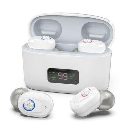 Digital Display In Ear Hearing Aid Earphone - Black