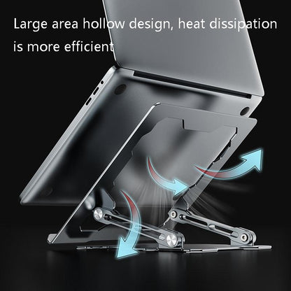 Foldable Laptop Stand - Hollow Design Heat-dissipating Flat Desktop - Deep Space Gray