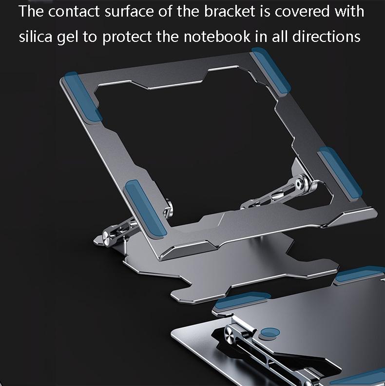 Foldable Laptop Stand - Hollow Design Heat-dissipating Flat Desktop - Deep Space Gray