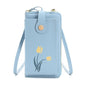 Floral Single Shoulder Cell Phone Bag For Women - Blue