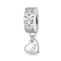 925 Sterling Silver Platinum Plated Bow Heart Bracelet With Beads