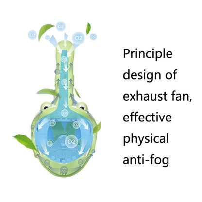 Full Dry Cartoon Kids Diving Mask for Snorkeling - Dinosaur