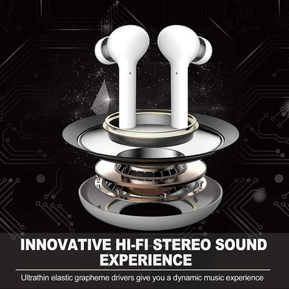 Waterproof Wireless Bluetooth Earbuds with Led Display and Hifi Sound - Black