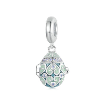 925 Sterling Silver Easter Egg Diy Pendant