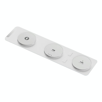 15W 3 In 1 Magnetic Wireless Charger - White