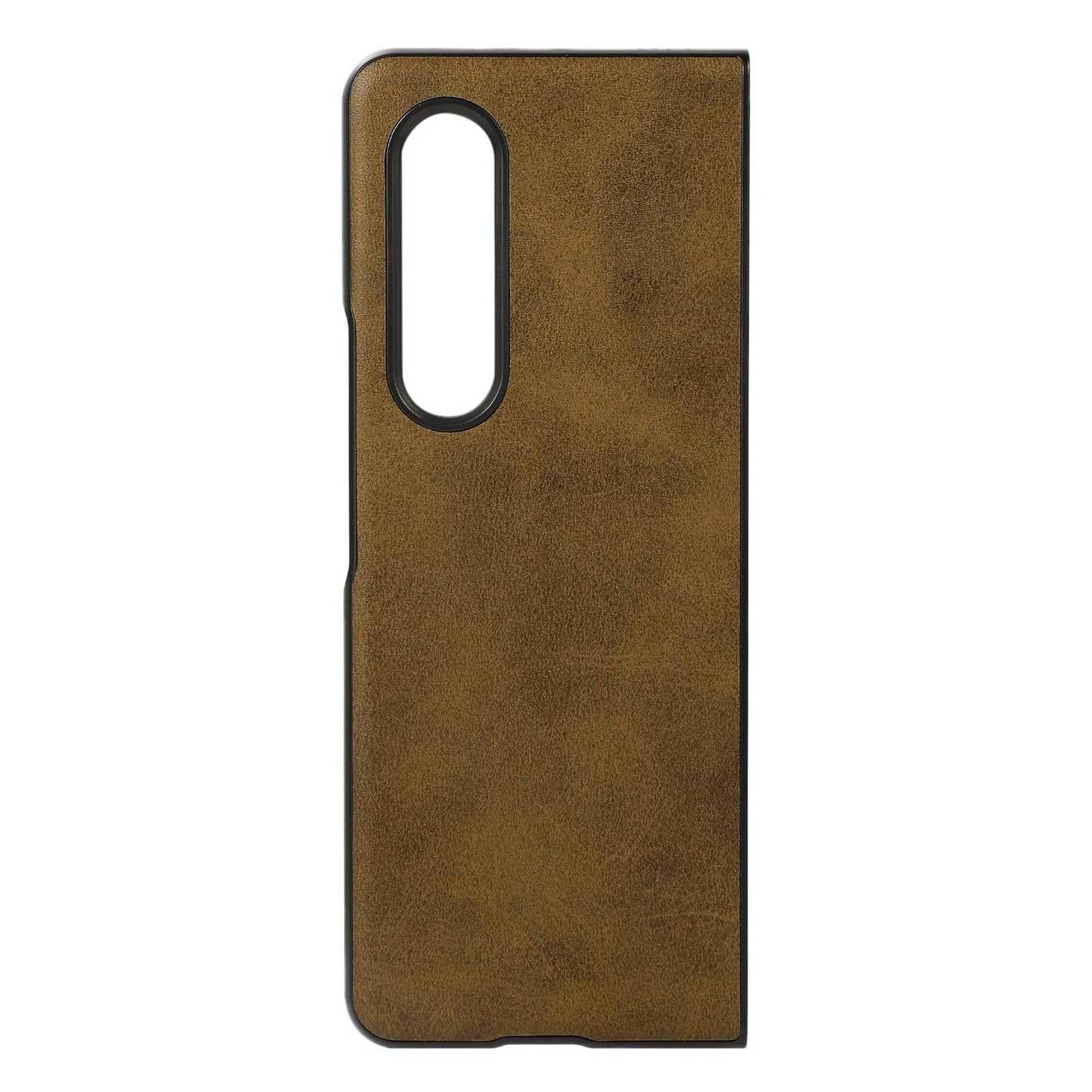 For Samsung Galaxy Z Fold4 5G Dual Tone Calf Texture Shockproof Case - Black