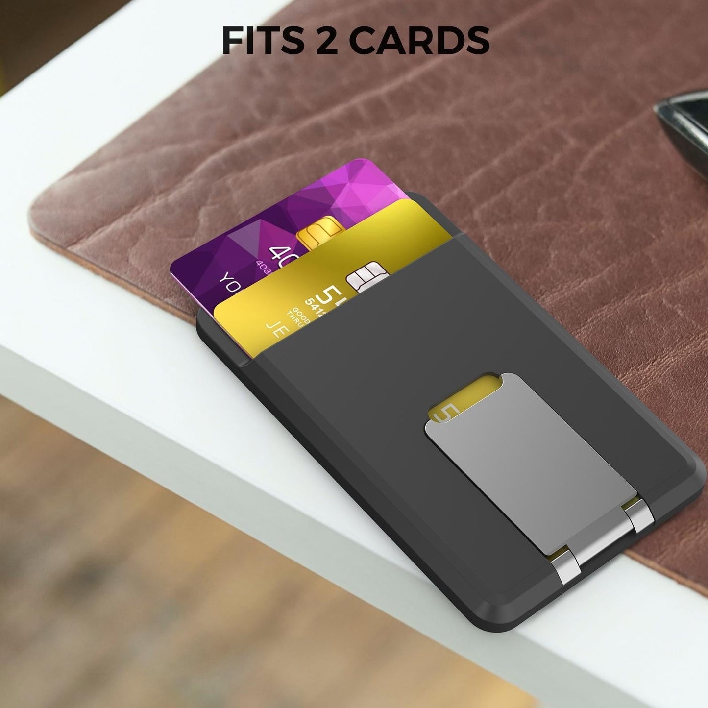 Universal Mobile Phone Card Holder Organizer Bag - Black