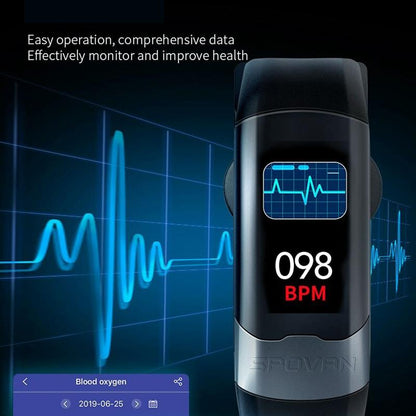 Smart Bracelet With Tft Hd Display Blood Oxygen & Sleep Monitoring - Black