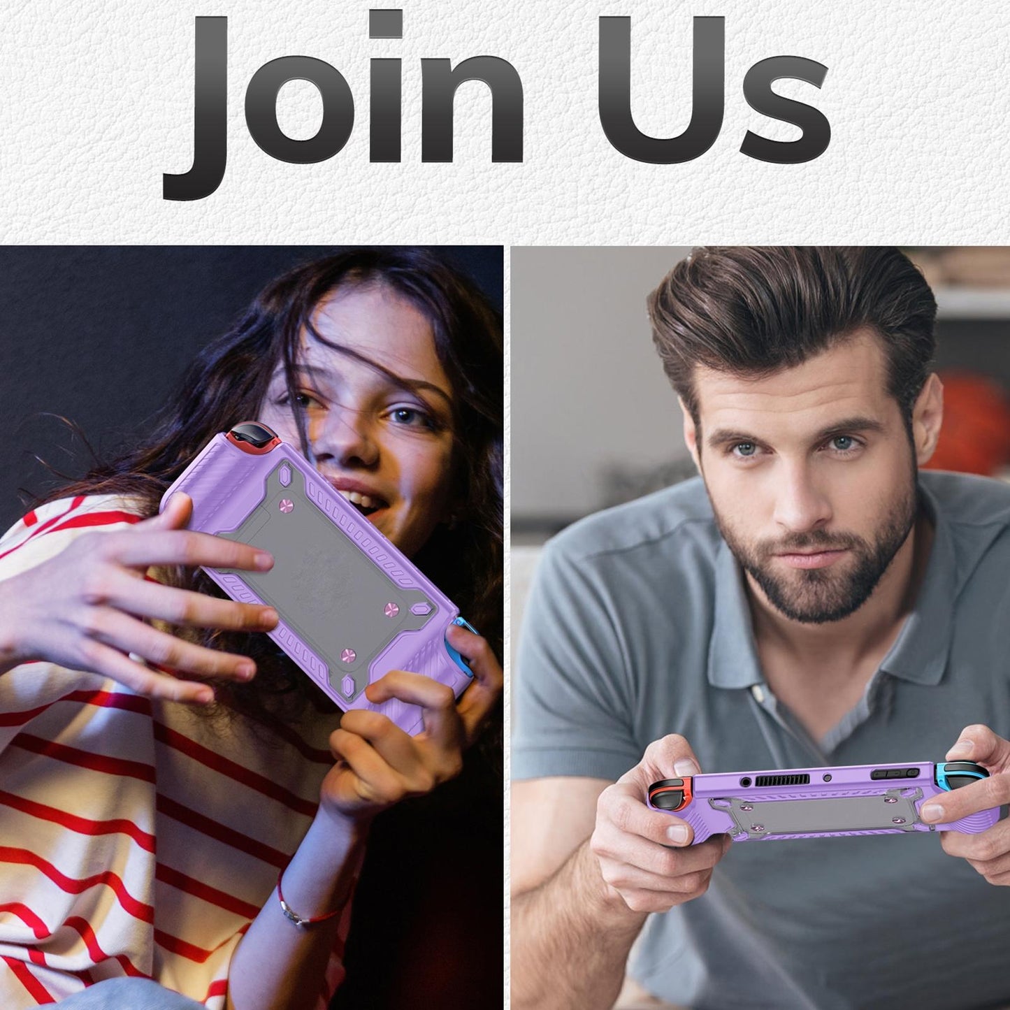 Protective Tpu Pc Case for Nintendo Switch Oled - Lilac