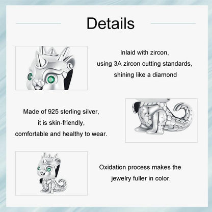 925 Sterling Silver Dragon Diy Beads