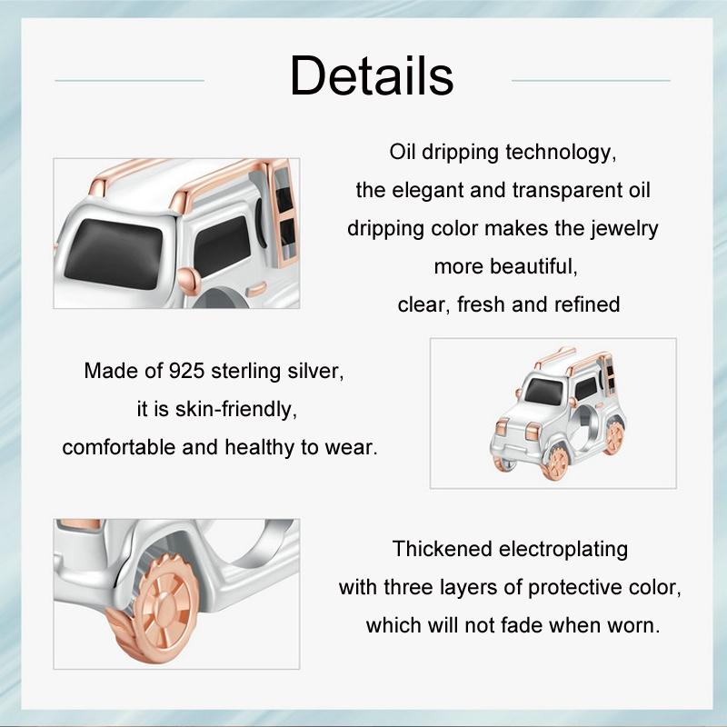 925 Sterling Silver Rose Gold Off Road Diy Beads