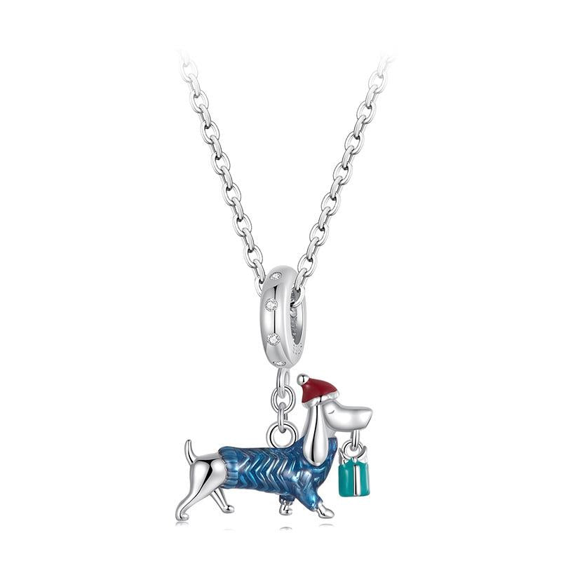 925 Sterling Silver Dachshund Pendant Animal Beads