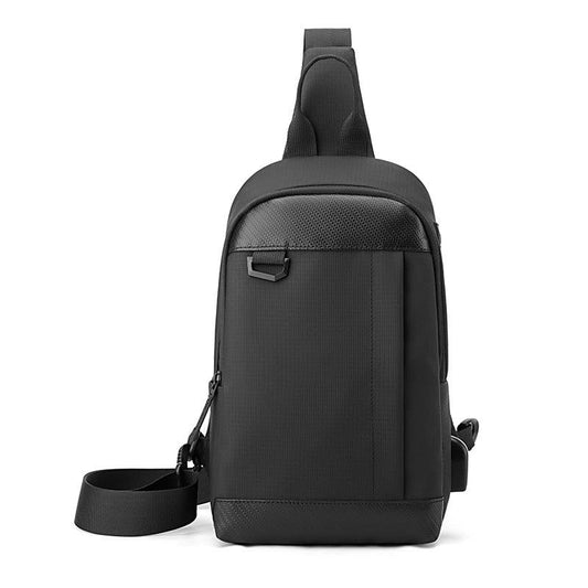Waterproof Men Chest Bag Multifunctional Shoulder Crossbody For Riding And Casual Use - Black