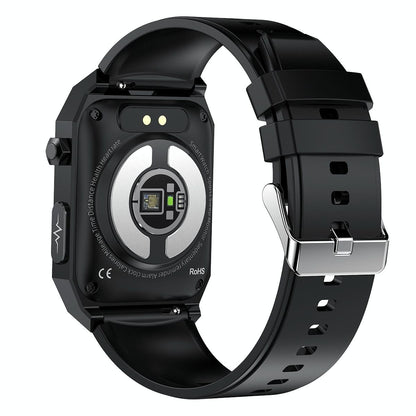 1.91 Inch Waterproof Ecg Smart Watch With Silicone Band Ip68 - Black