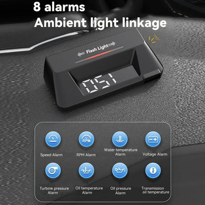 Vehicle Obd Head Up Display Multi Function Instrument For Oil Temp & Gearbox Monitoring - S100