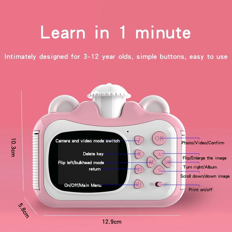 Smart Digital Kids Camera - Photo & Video - no Memory Card - Pink + White