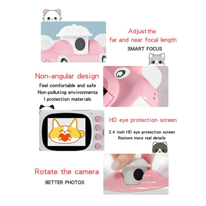 Smart Digital Kids Camera - Photo & Video - no Memory Card - Pink + White