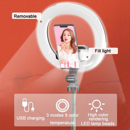 Wireless Led Double Fill Light Selfie Stick with Tripod for Live Streaming