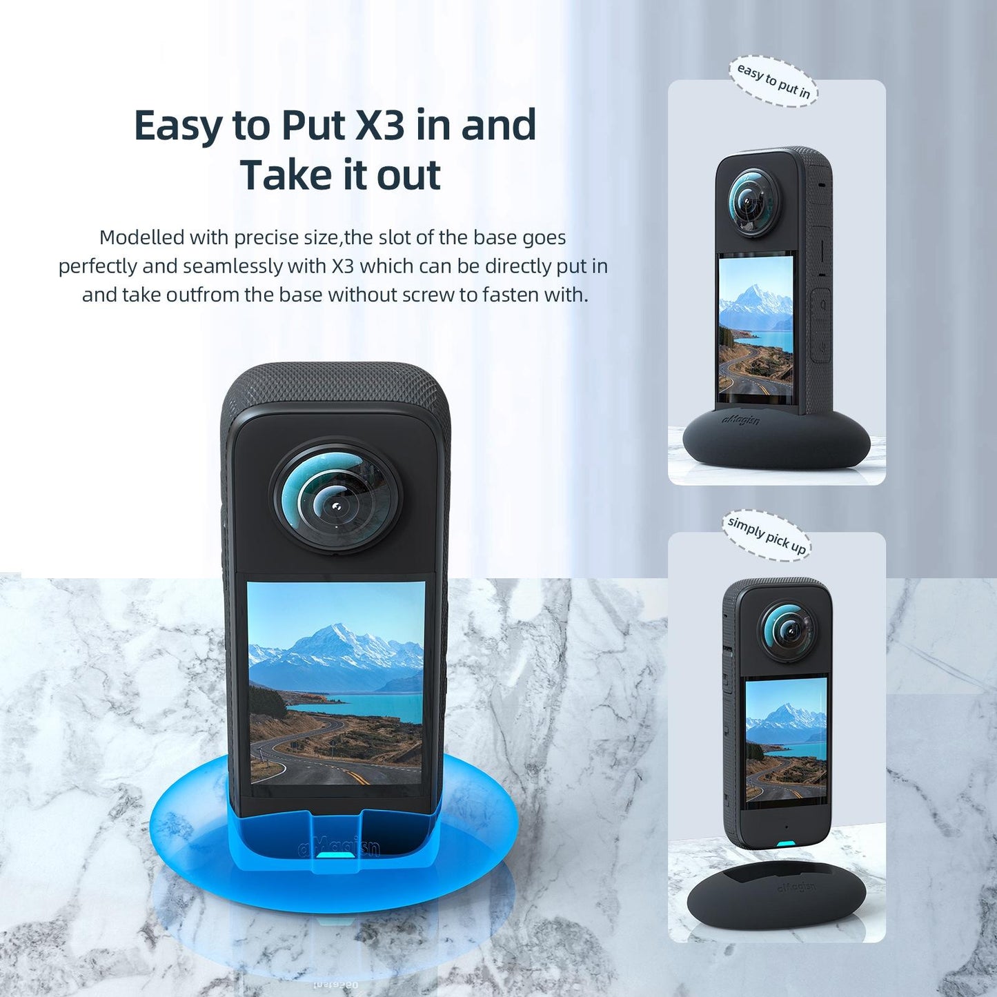 Silicone Desktop Base for Insta360 X3 Amagisn