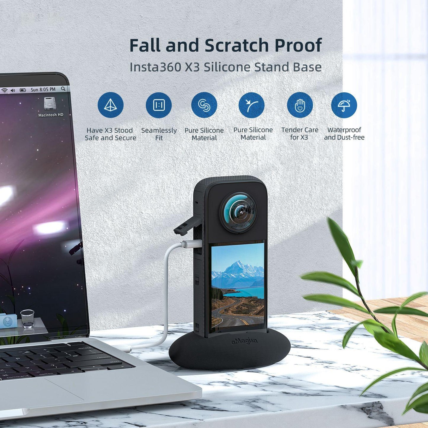 Silicone Desktop Base for Insta360 X3 Amagisn