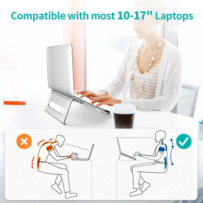Foldable Laptop Stand - Aluminum Alloy Silver