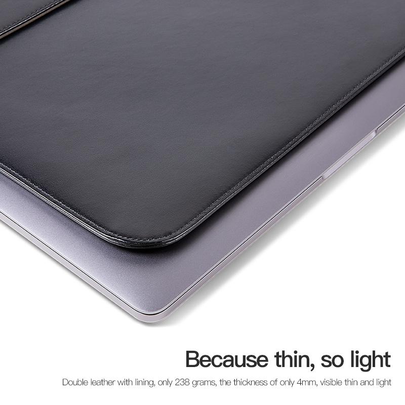 Leather Laptop Sleeve - Ultra-thin and Stylish - Black