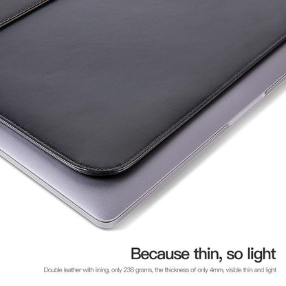 Leather Laptop Sleeve - Ultra-thin and Stylish - Black
