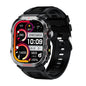 2.01 Inch Screen Silicone Strap 10M Waterproof Smart Watch Support Flashlight / Bluetooth Call / Hrv Black