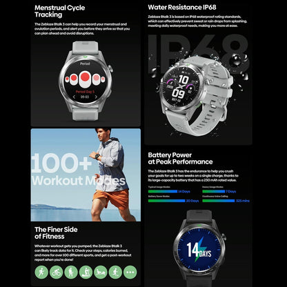 1.39 Inch Screen Voice Calling Smart Watch Support Heart Rate / Blood Pressure / Blood Oxygen - Midnight Black