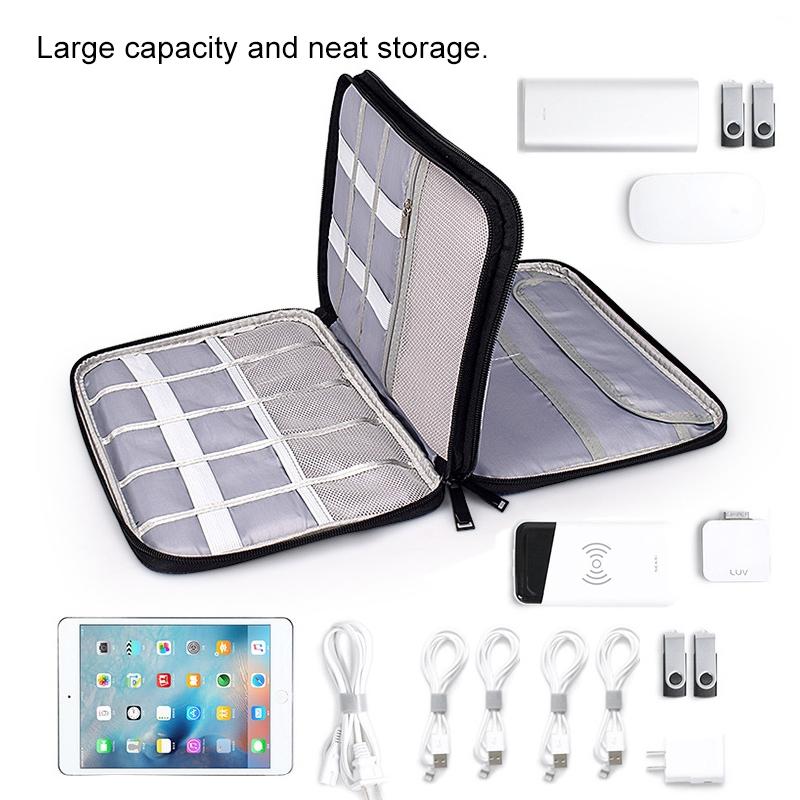 Waterproof Multi-function Storage Bag for Digital Accessories - l - Navy Blue