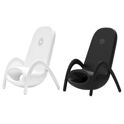 Wireless Charger With Amplifier Chair Shape - White