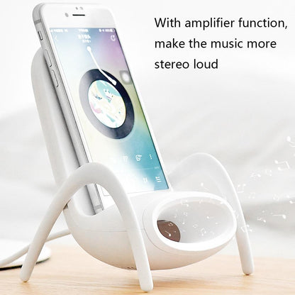 Wireless Charger With Amplifier Chair Shape - White