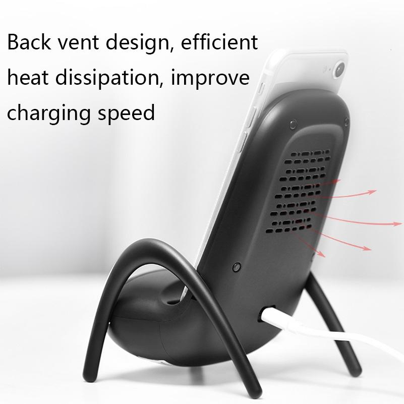 Wireless Charger With Amplifier Chair Shape - White