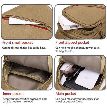 Men Oxford Cloth Crossbody Chest Bag Outdoor Leisure Single Shoulder Bag - Black