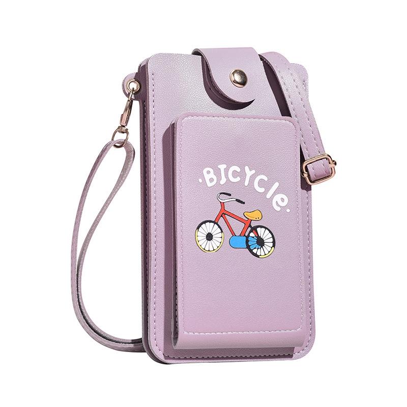 Printed Mini Shoulder Bag With Card Holder - Red