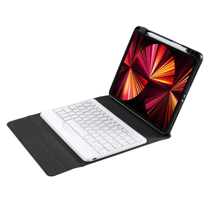 Bluetooth Keyboard Leather Case For Ipad 9.7 With Triangle Holder & Pen Slot - Black Diamond Pattern
