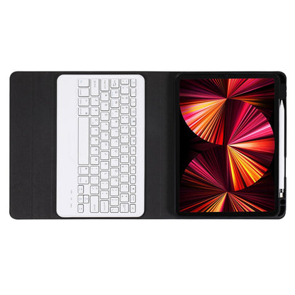 Bluetooth Keyboard Leather Case For Ipad 9.7 With Triangle Holder & Pen Slot - Black Diamond Pattern