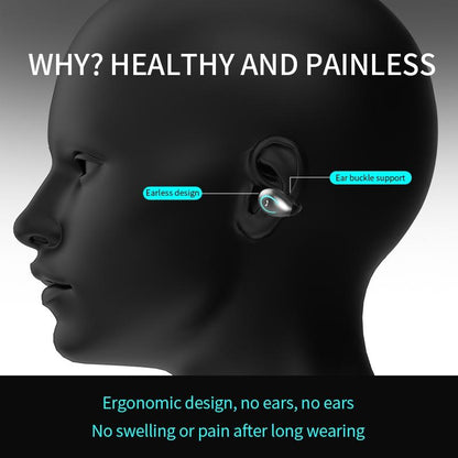 Ultra-light Wireless Bluetooth Earphones - Yx08 Stereo V5.0 - Black