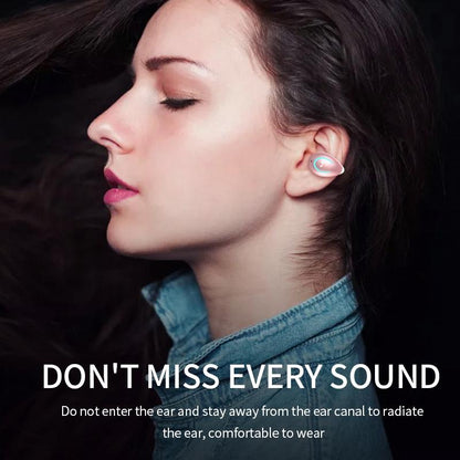 Ultra-light Wireless Bluetooth Earphones - Yx08 Stereo V5.0 - Black