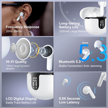True Wireless Stereo Bluetooth Earphones - S61 - White